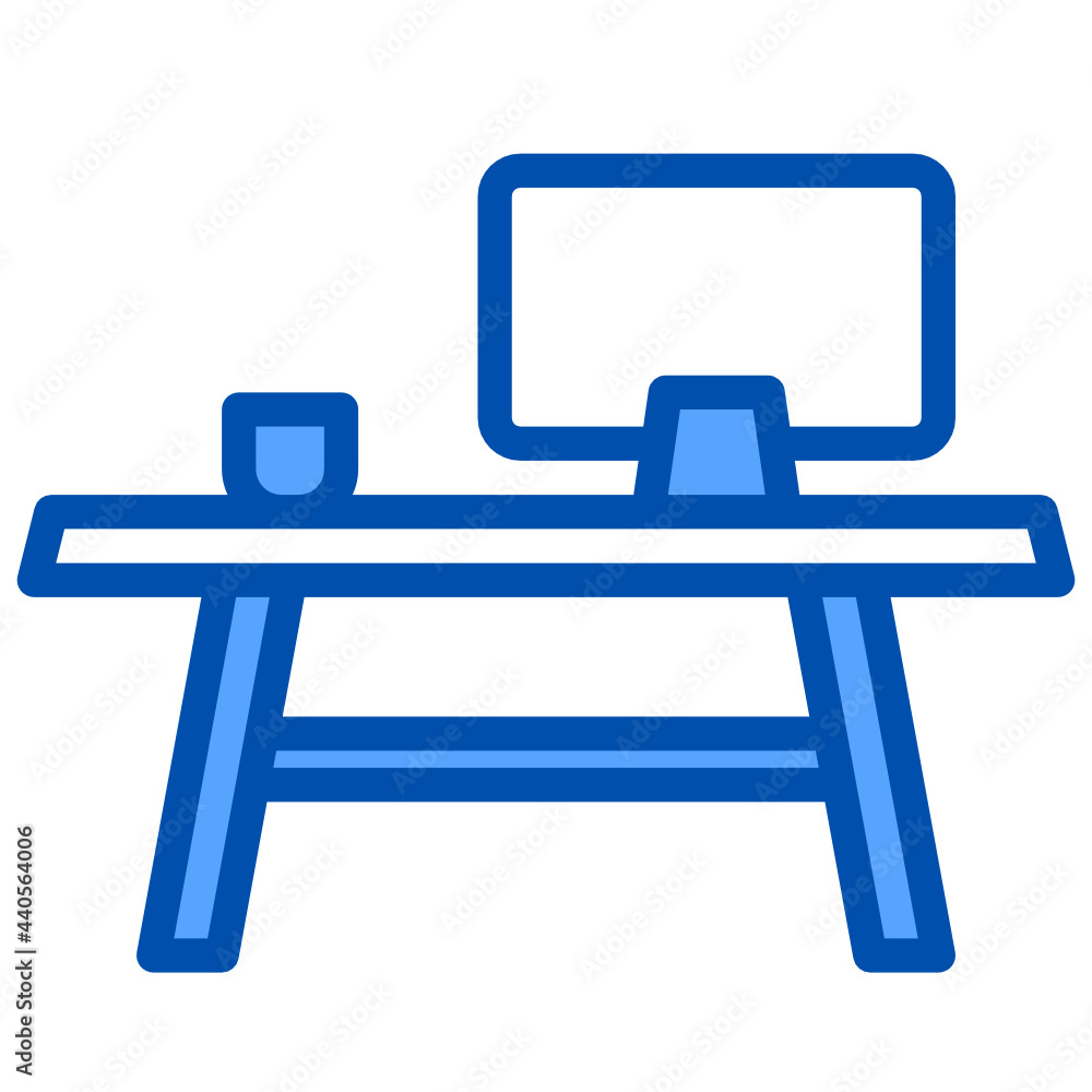 Home office blue style icon Home office blue style icon