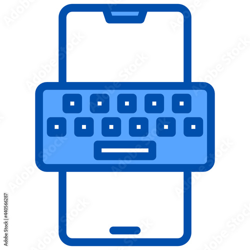 Keyboard blue style icon