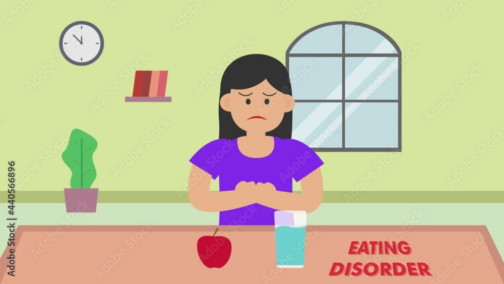 Depressed woman suffering eating disorder at home Depressed woman suffering eating disorder at home