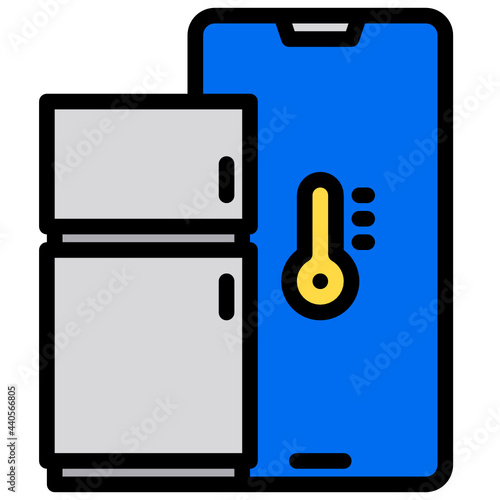 Fridge color line style icon