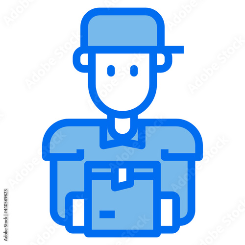 Courier blue line icon