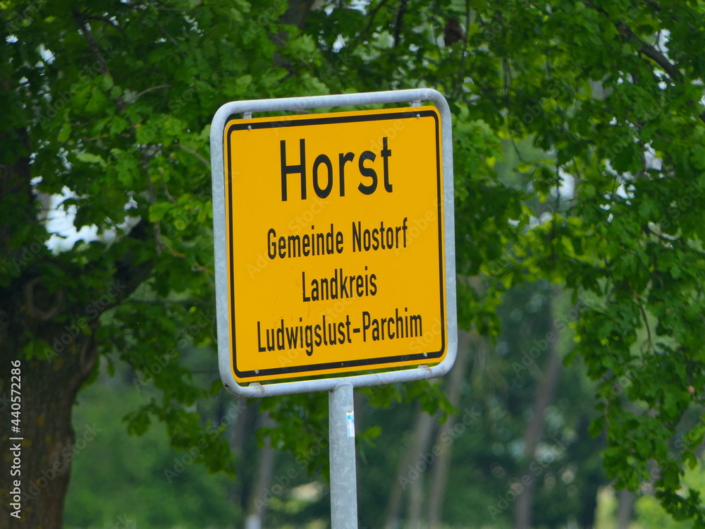 Ortsschild Horst in Ludwigslust