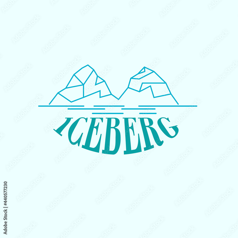 iceberg illustration vector, great for banner label emblem logo sticker
