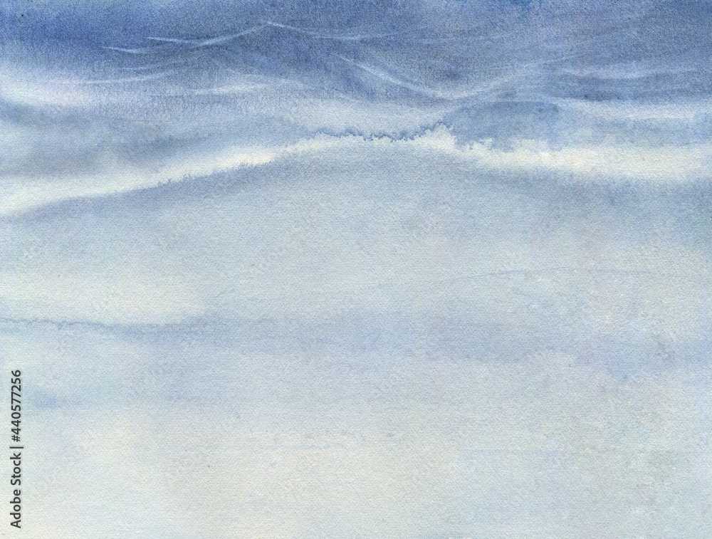 Fototapeta premium Watercolor sky background. Stormy sky. Dramatic Sky Background