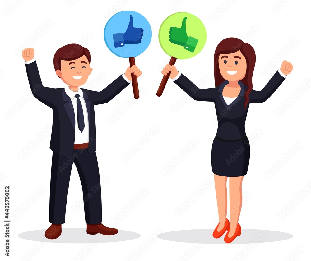 Group of business people with thumbs up. Social media. Good opinion. Testimonials, feedback, customer review concept. Vector illustration Group of business people with thumbs up. Social media. Good opinion. Testimonials, feedback, customer review concept. Vector illustration