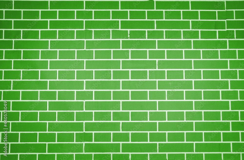 Fototapeta premium green seamless color brickwall background