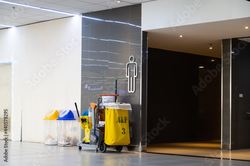 janitorial car to clean inside the building.