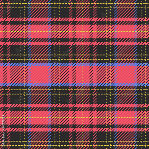 Plaid seamless patterns set. Fashion textile cloth, plaid fabric, vector illustration.