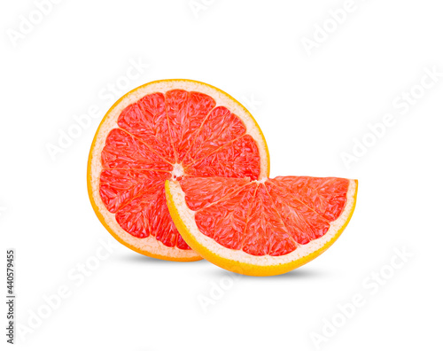 slice of grapefruit isolated on white background