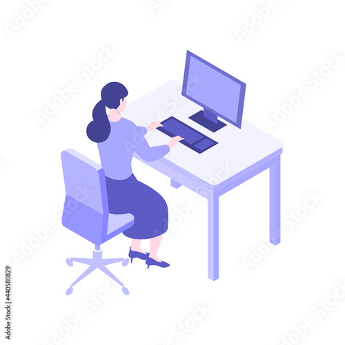 アイソメトリックのビジネスマンイラスト