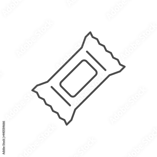 Tissue package line outline icon isolated on white