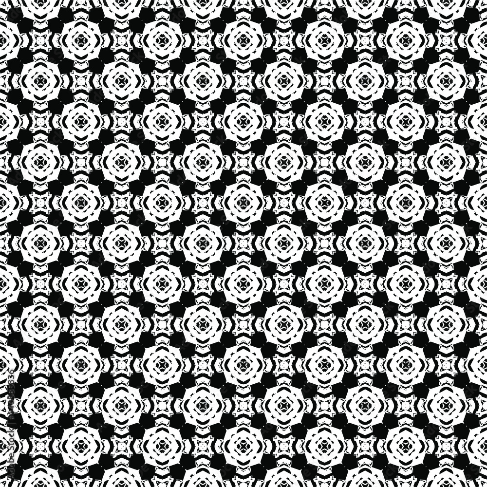 Black and white surface pattern texture. Bw ornamental graphic design. Mosaic ornaments. Pattern template. Vector illustration. Black and white surface pattern texture. Bw ornamental graphic design. Mosaic ornaments. Pattern template. Vector illustration.