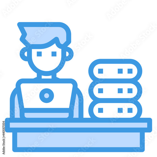 Admin blue outline icon