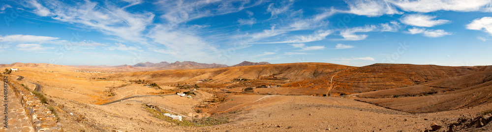 Panorama of stony desert in the canary islands