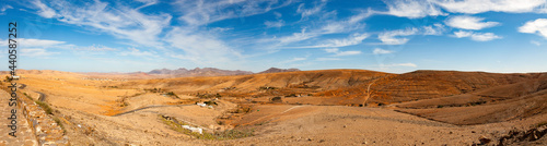 Panorama of stony desert in the canary islands