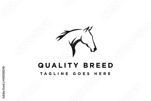 Horse quality breed logo design vector illustration. Horse suitable for business and farm company logos.