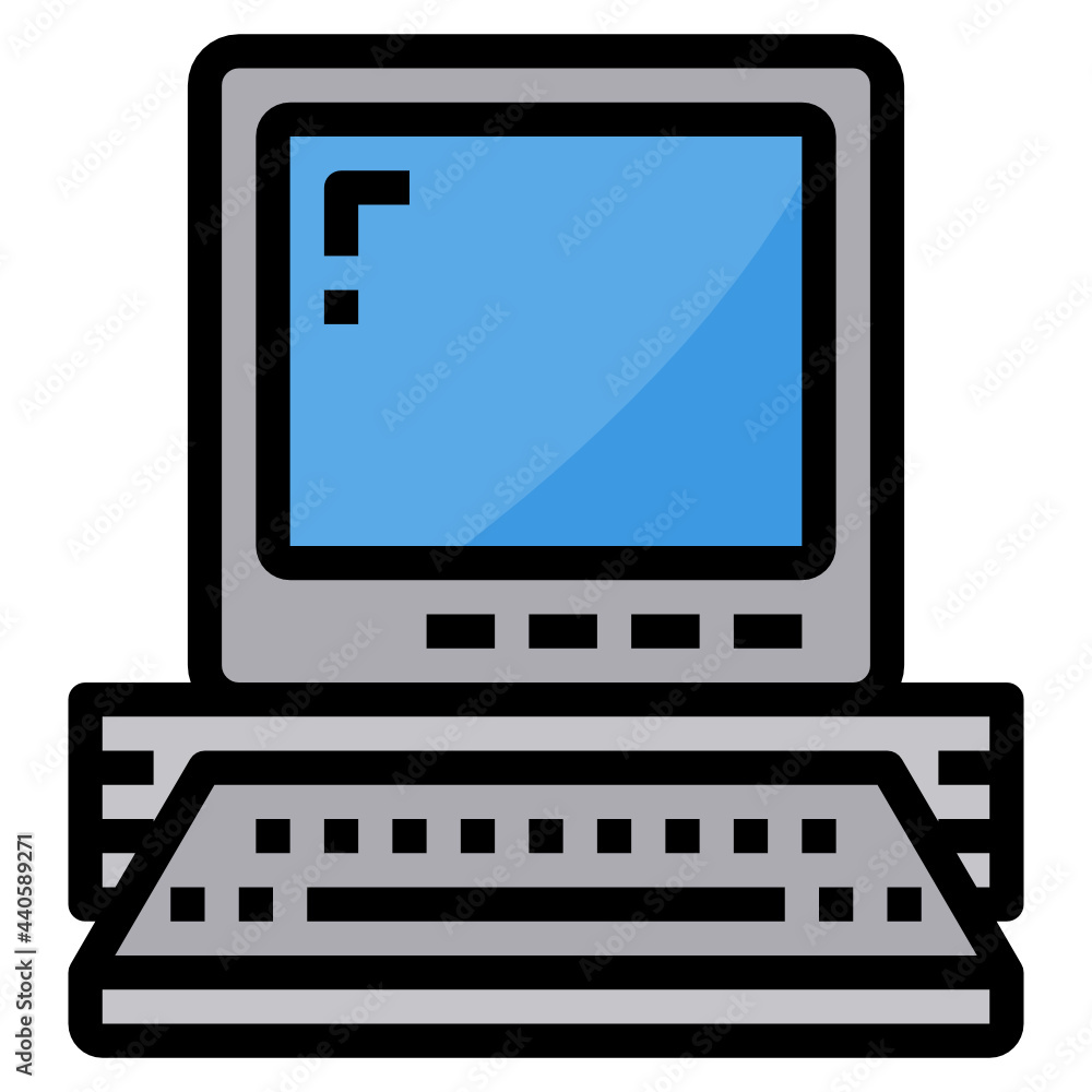 Computer filled outline icon Computer filled outline icon