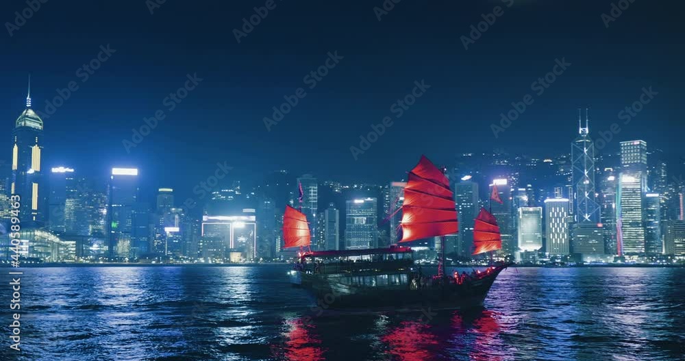 Hong Kong at night, Victoria Harbor