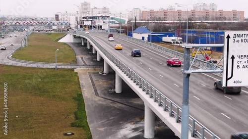 Wallpaper Mural New road. Large transport ring near Moscow. Dmitrovskoe highway in Russia aerial view Torontodigital.ca