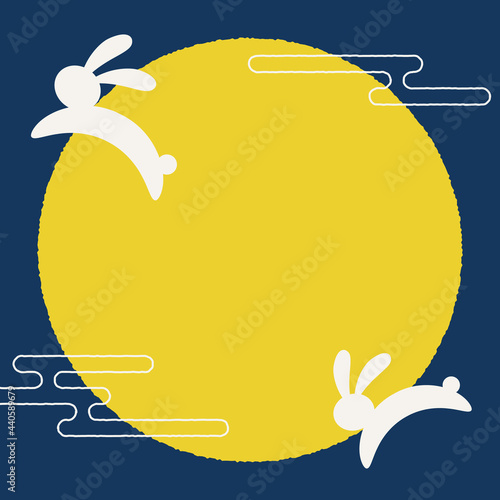 vector background with Japanese moon-viewing festival illustrations for banners, cards, flyers, social media wallpapers, etc.