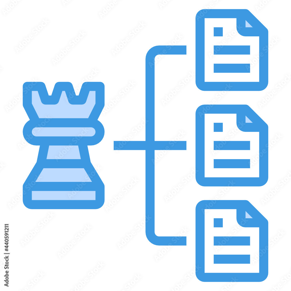Strategy blue outline icon Strategy blue outline icon