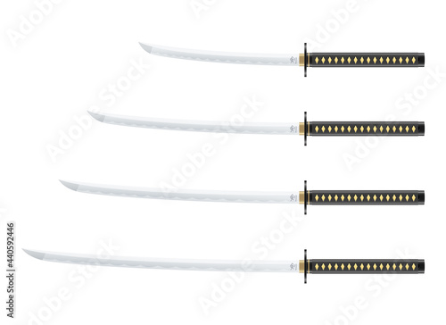 Katana sword vector design illustration isolated on white background