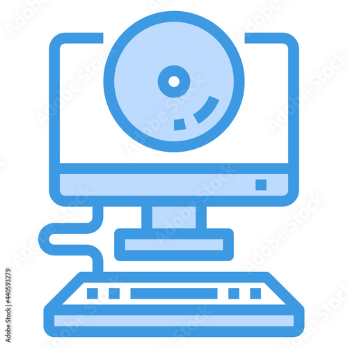 CD blue outline icon