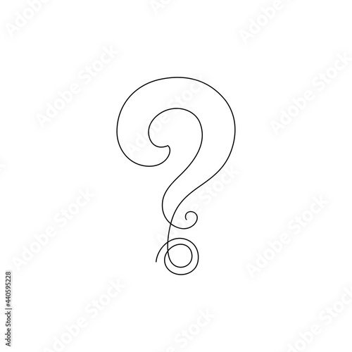 A question mark is drawn on a single black line on a white background