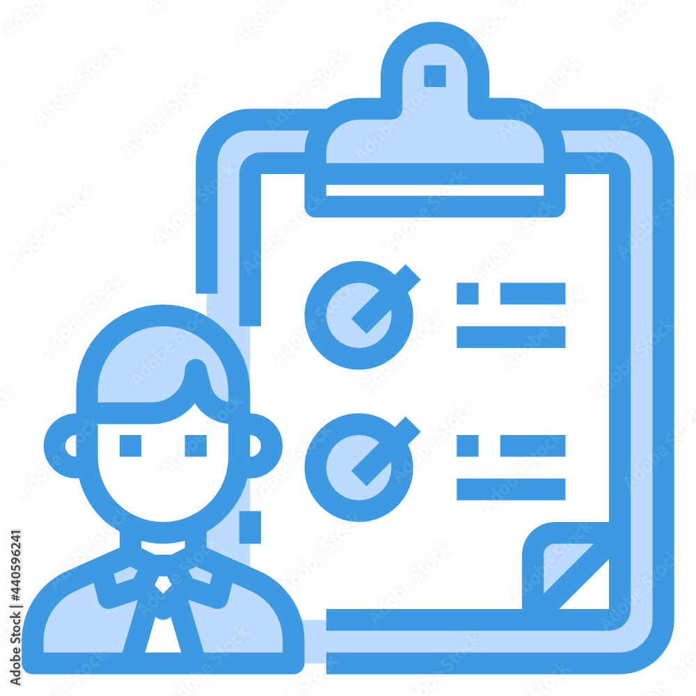 Resume blue outline icon