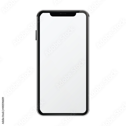 Front view of realistic smartphone Isolated on transparent background