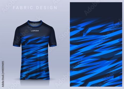 Fabric textile design for Sport t-shirt, Soccer jersey mockup for football club. uniform front view.