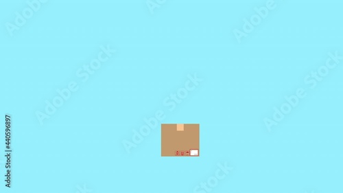 An animation of online shopping and parcel been deliver using drone to the right customer