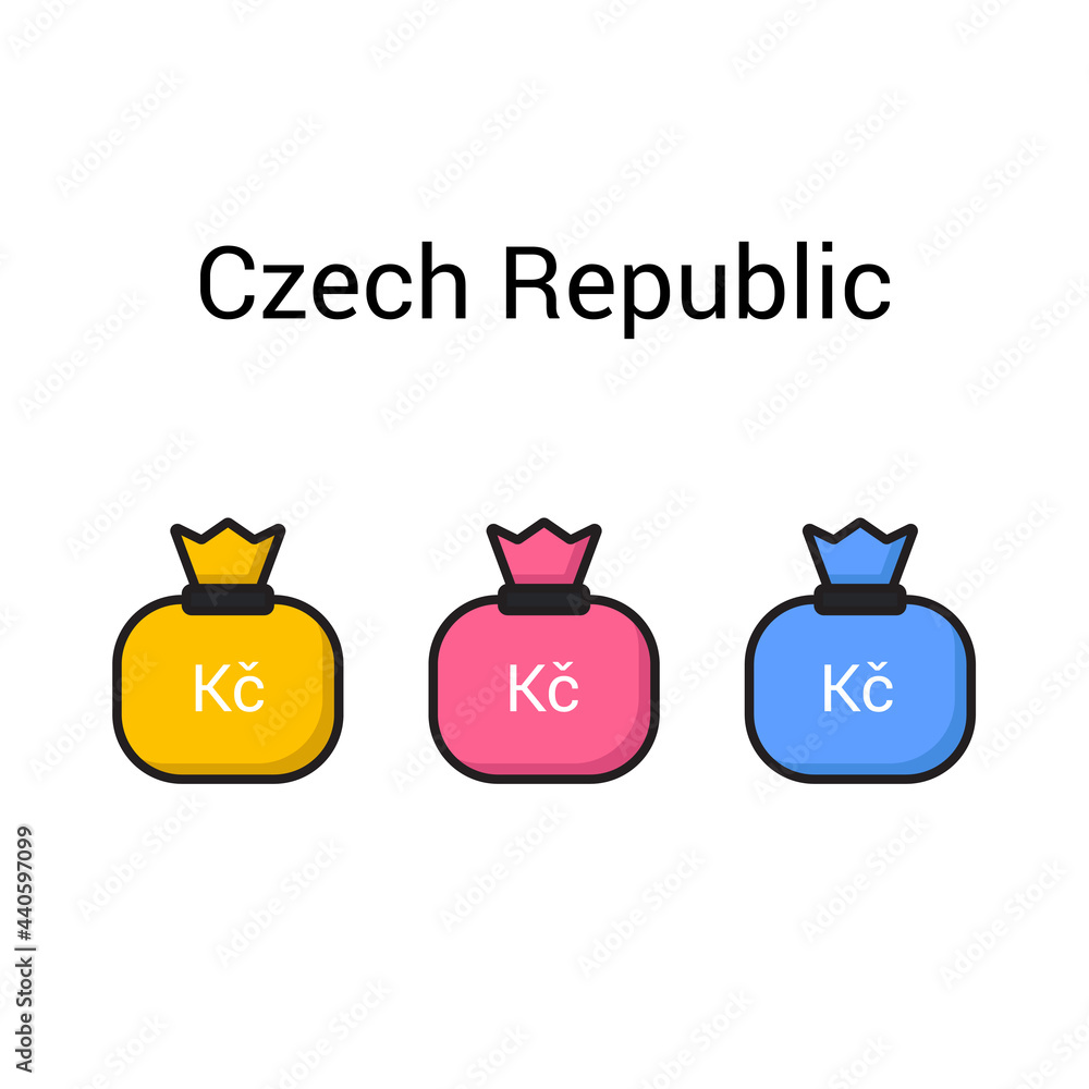 Obraz premium Czech Koruna currency. an icon for the currency of the Czech Republic