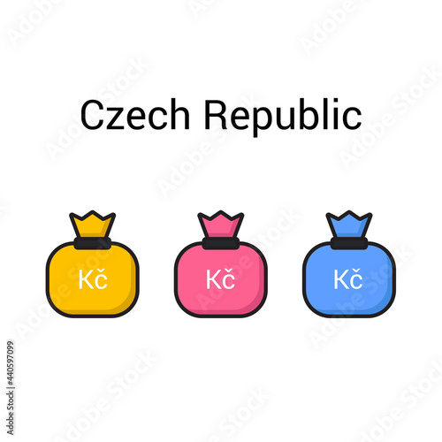 Czech Koruna currency. an icon for the currency of the Czech Republic