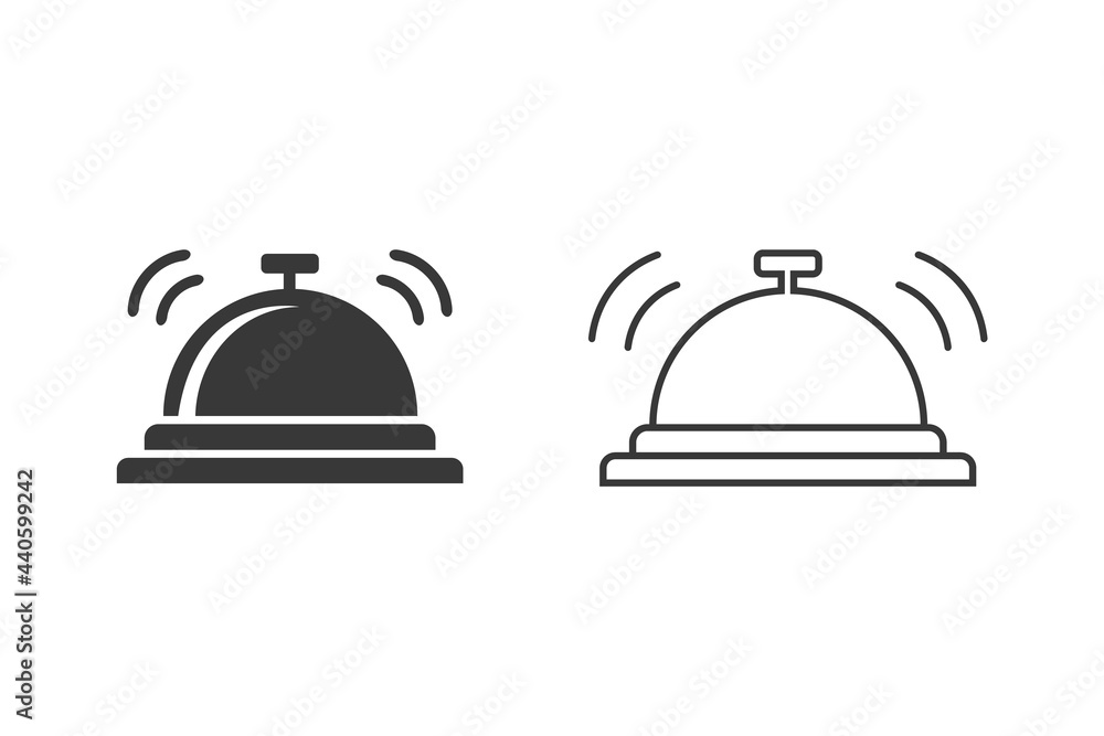 Vector hotel bell icon set in modern flat style Vector hotel bell icon set in modern flat style