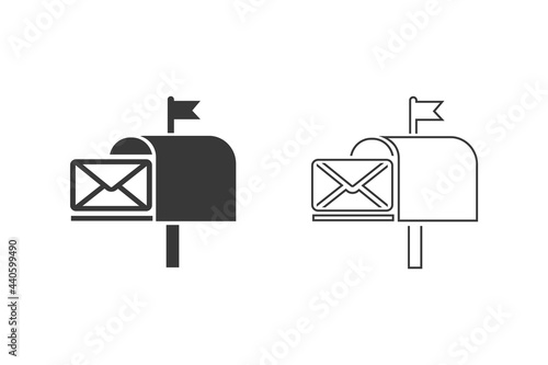 Post box icon set isolated vector in modern flat style
