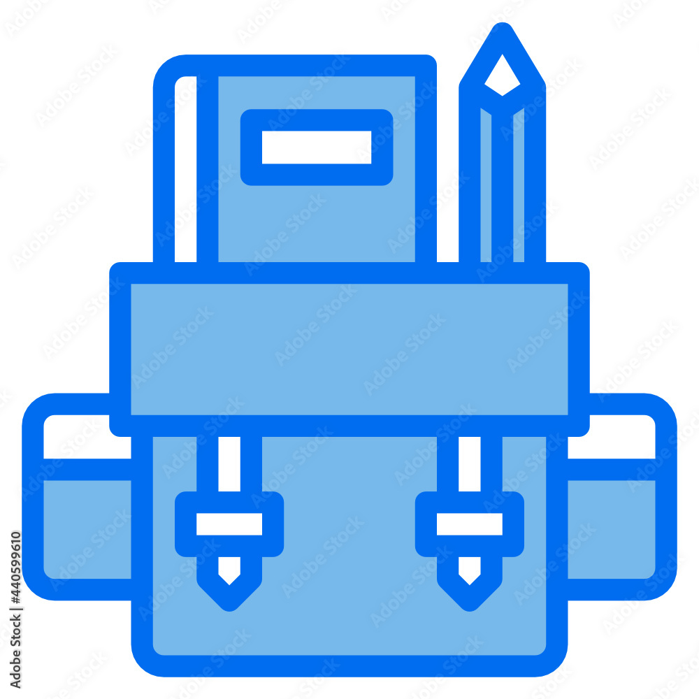 Backpack blue line icon Backpack blue line icon