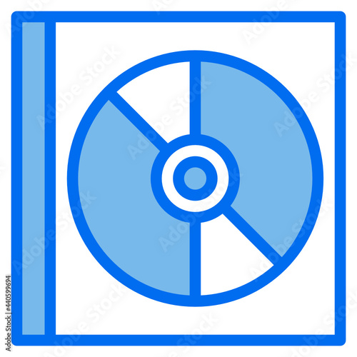 disk blue line icon