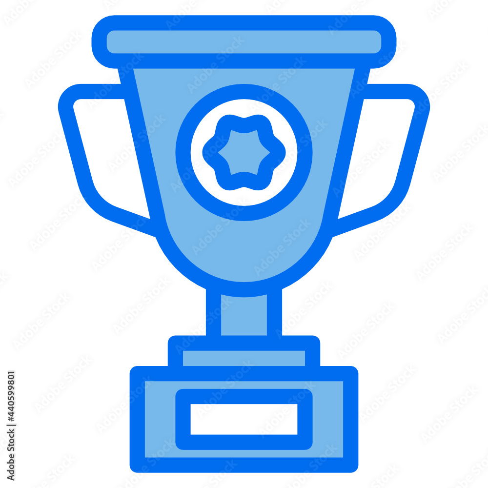 Trophy blue line icon