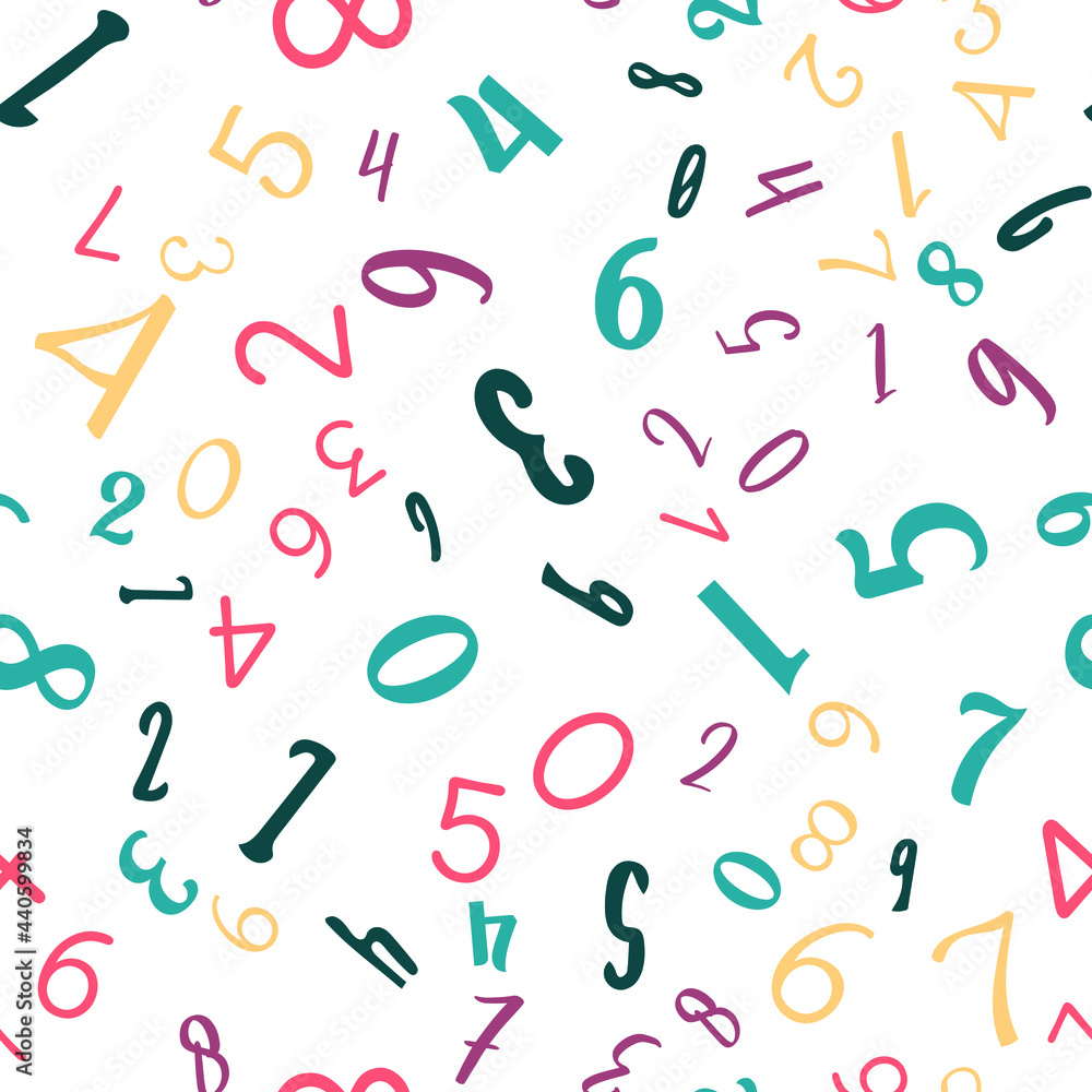 Education, school concept. Seamless vector EPS 10 pattern with numbers. Flat style Education, school concept. Seamless vector EPS 10 pattern with numbers. Flat style
