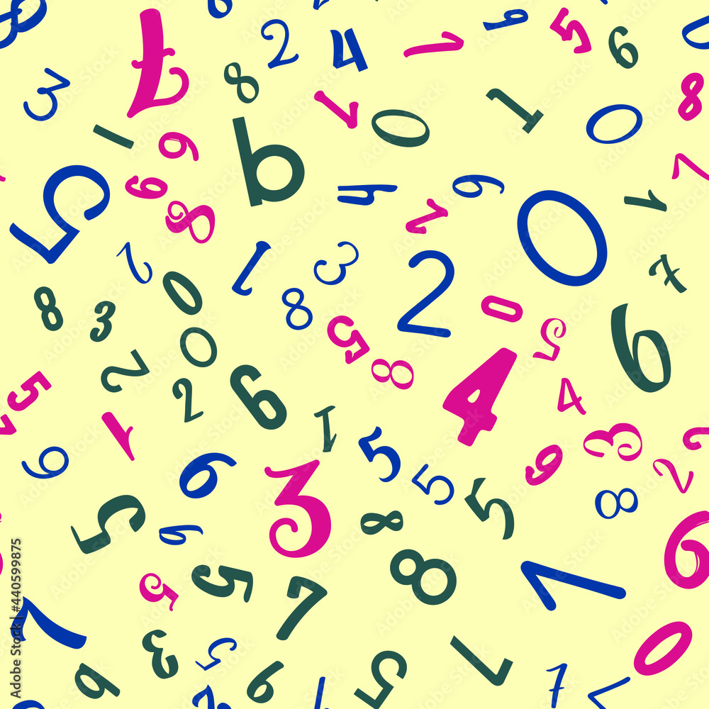 Education, school concept. Seamless vector EPS 10 pattern with numbers. Flat style Education, school concept. Seamless vector EPS 10 pattern with numbers. Flat style