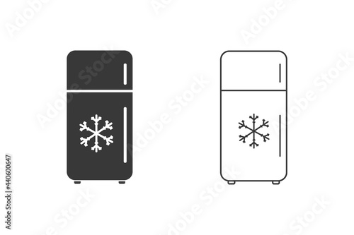 Refrigerator vector icon set. Frig flat sign design. Freezer symbol pictogram. Frig icon. Refrigerator sign