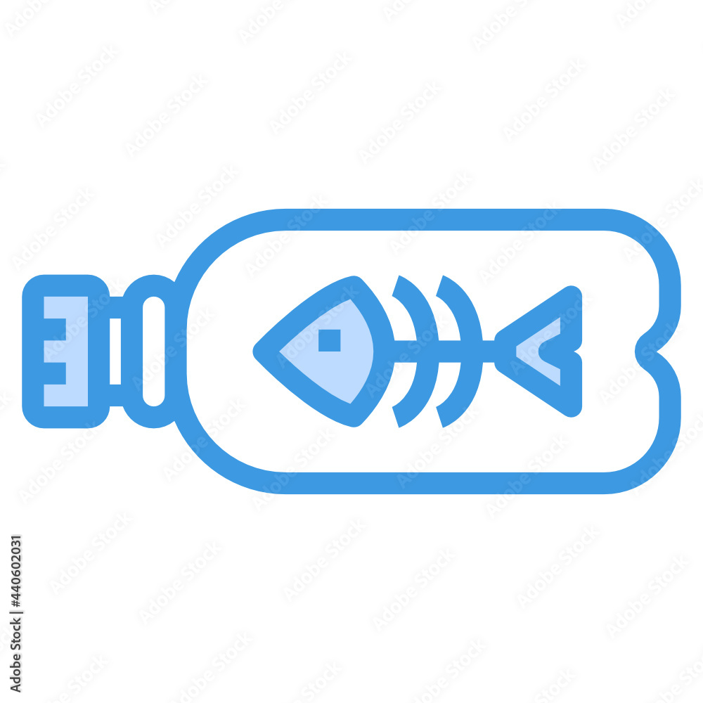 Fish blue outline icon