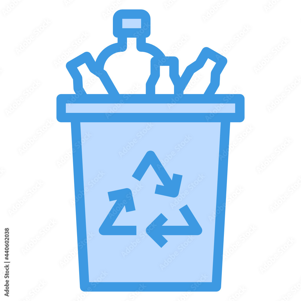 Obraz premium Garbage blue outline icon
