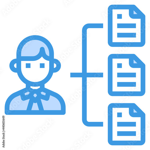 Organize blue outline icon