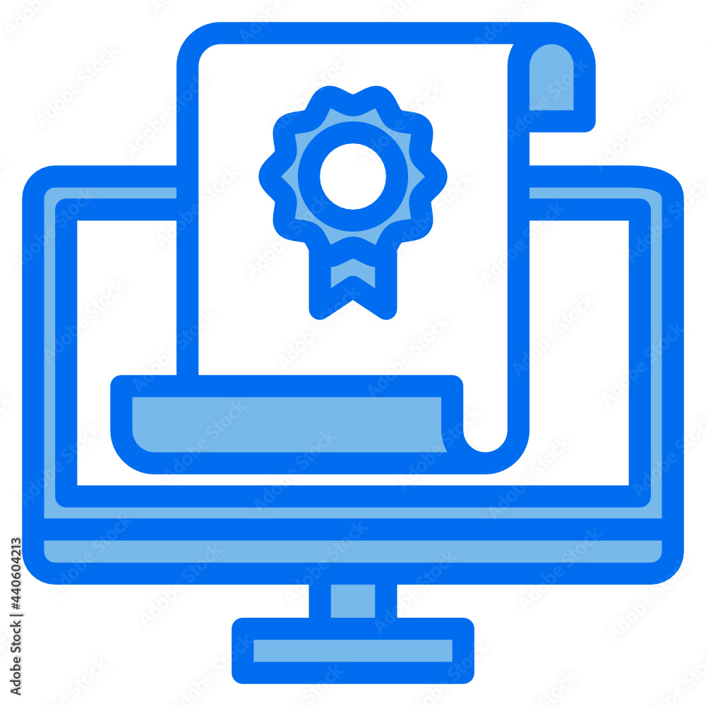 graduate blue line icon