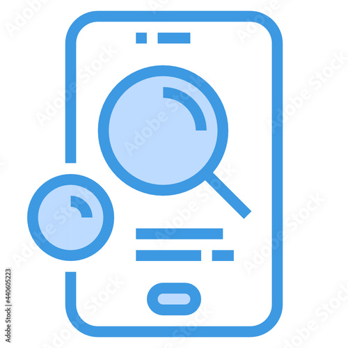 Reseach blue outline icon photo