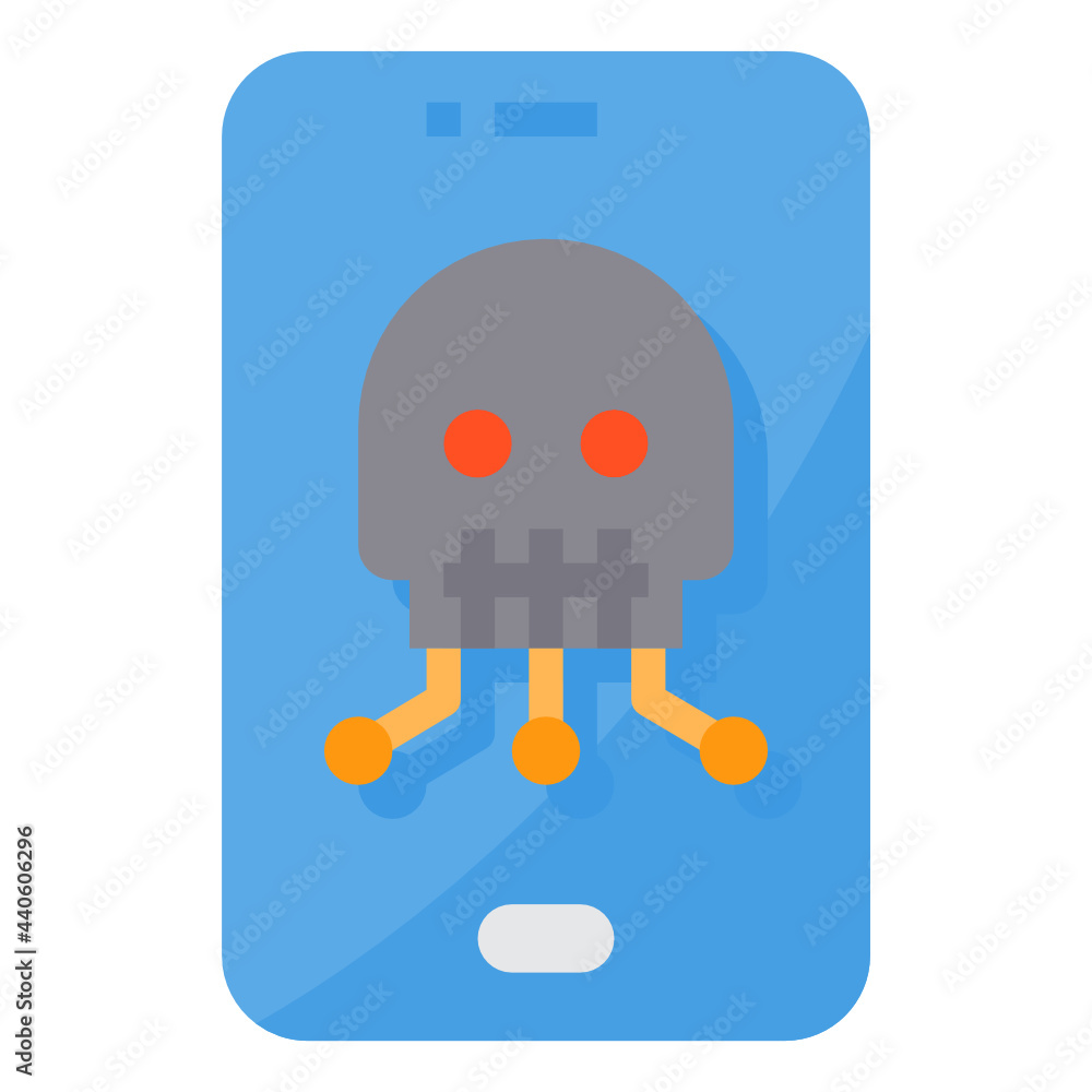 Fototapeta premium Skull flat icon