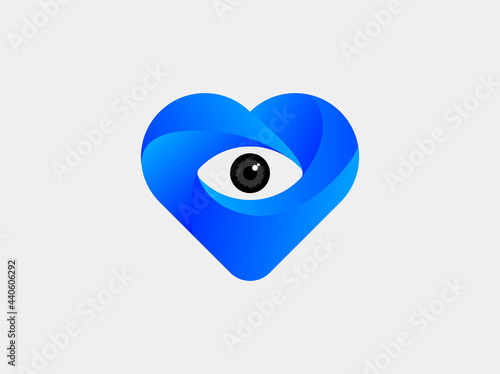 Eye love logo design, gradient logo design
