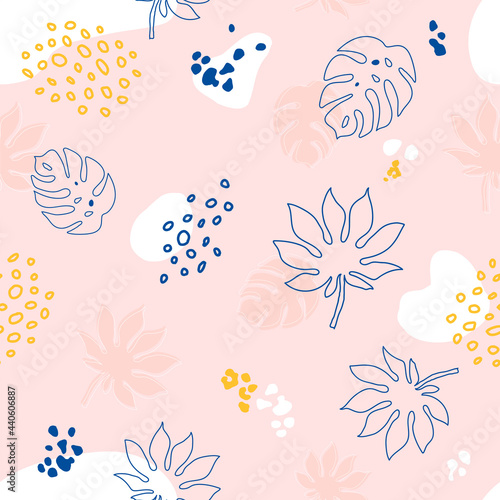 Vector seamless tropical pattern. Fabric textile print. 
